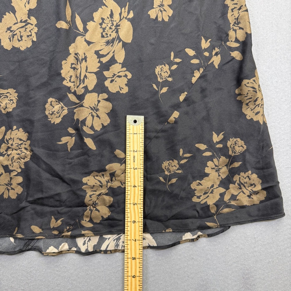 Quince 100% Washable Silk Slip Dress XL Caper Eclipse Floral V-Neck Midi LB73834 - Picture 7 of 11